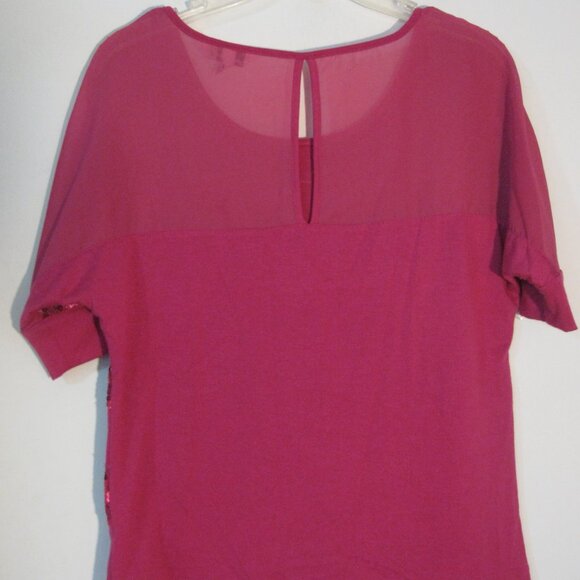 *Speechless Sequin Top Small Pink with Semi Sheer Detail on Back - Picture 4 of 4